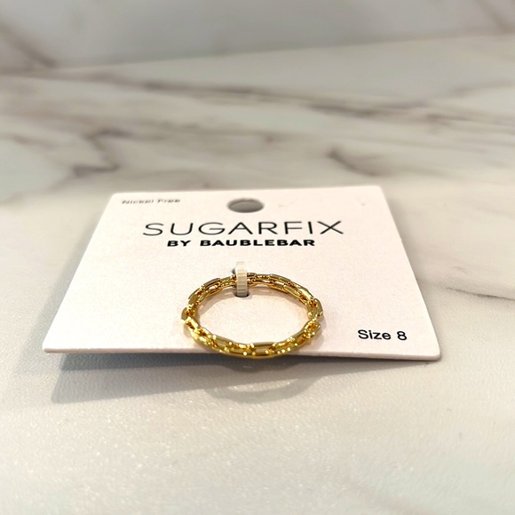 NEW Baublebar sugarfix nickel free gold color ring sz 8 - Picture 2 of 3